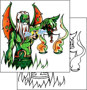Fire – Flames Tattoo fantasy-wizard-tattoos-andrea-ale-aaf-00215