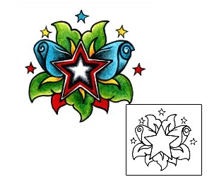 Star Tattoo Plant Life tattoo | AAF-00348