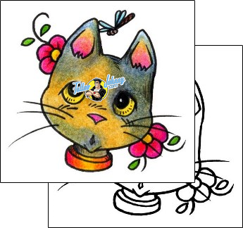 Cat Tattoo animal-cat-tattoos-andrea-ale-aaf-00660