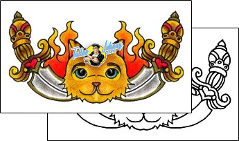 Cat Tattoo animal-cat-tattoos-andrea-ale-aaf-00663
