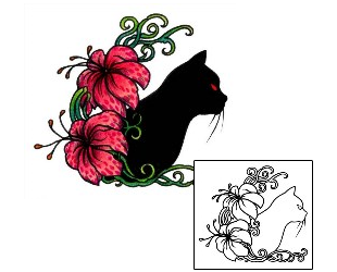 Cat Tattoo Plant Life tattoo | AAF-00686