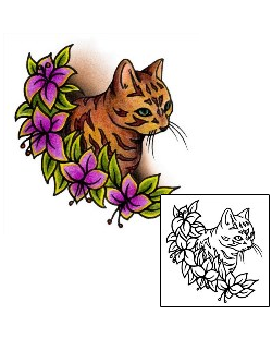 Cat Tattoo Plant Life tattoo | AAF-00687