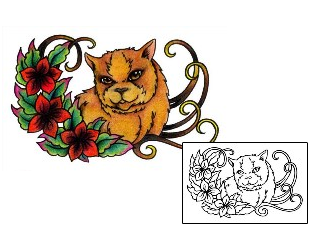 Cat Tattoo Plant Life tattoo | AAF-00689