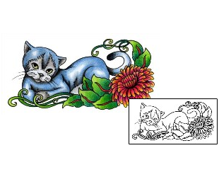 Cat Tattoo Plant Life tattoo | AAF-00691