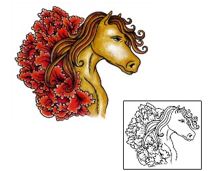 Horse Tattoo Plant Life tattoo | AAF-00876