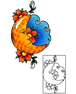 Moon Tattoo Plant Life tattoo | AAF-01954