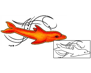 Picture of Orange Dolphin Tattoo