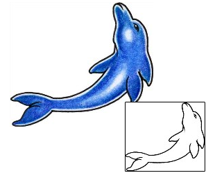 Dolphin Tattoo Marine Life tattoo | AAF-02034