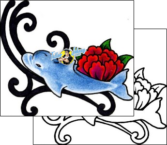 Dolphin Tattoo plant-life-flowers-tattoos-andrea-ale-aaf-02063