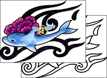 Dolphin Tattoo plant-life-flowers-tattoos-andrea-ale-aaf-02065