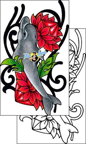 Dolphin Tattoo plant-life-flowers-tattoos-andrea-ale-aaf-02070