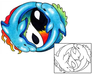 Picture of Yin Yang Dolphin Tattoo