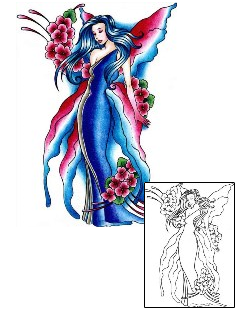 Flower Tattoo Blue Fairy Tattoo