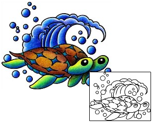 Turtle Tattoo Marine Life tattoo | AAF-03009