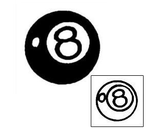 Eight Ball Tattoo Specific Body Parts tattoo | AAF-03406