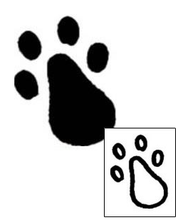 Paw Print Tattoo Specific Body Parts tattoo | AAF-03518