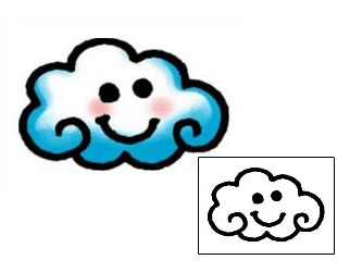 Miscellaneous Tattoo Cloud Smiley Face Tattoo