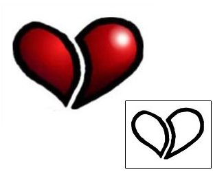 Broken Heart Tattoo Specific Body Parts tattoo | AAF-05111