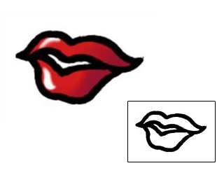 Lip Print Tattoo Specific Body Parts tattoo | AAF-05915