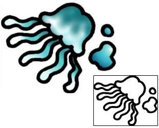 Jellyfish Tattoo Marine Life tattoo | AAF-07040