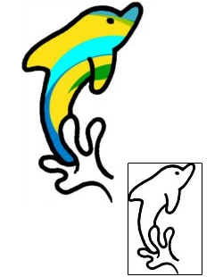 Dolphin Tattoo Marine Life tattoo | AAF-07073