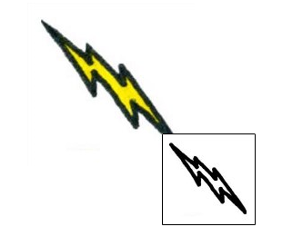 Miscellaneous Tattoo Little Yellow Lightning Tattoo