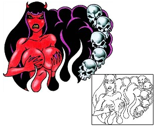Devil - Demon Tattoo Horror tattoo | AAF-09589
