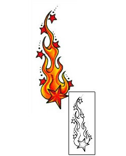 Fire – Flames Tattoo Astronomy tattoo | AAF-11027