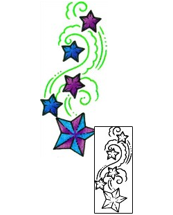 Shooting Star Tattoo Astronomy tattoo | AAF-11041