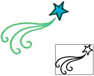 Shooting Star Tattoo Astronomy tattoo | AAF-11138