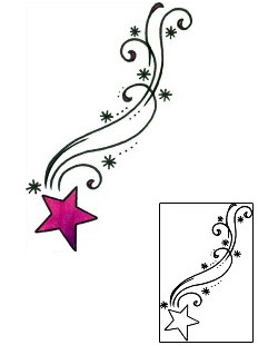 Shooting Star Tattoo Astronomy tattoo | AAF-11170