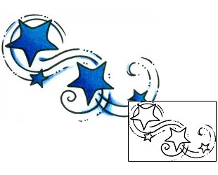 Shooting Star Tattoo Astronomy tattoo | AAF-11178