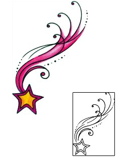 Shooting Star Tattoo Astronomy tattoo | AAF-11191