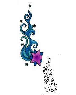 Shooting Star Tattoo Astronomy tattoo | AAF-11204