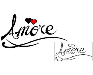 Lettering Tattoo Amore Double Heart Love Lettering