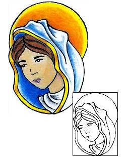 Mary Tattoo Religious & Spiritual tattoo | ABF-00028