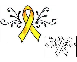 Yellow Ribbon Tattoo Patronage tattoo | ABF-00111