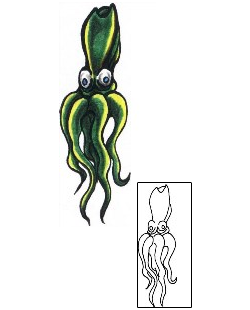 Squid Tattoo Marine Life tattoo | ACF-00235