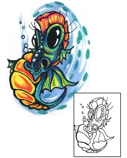 Seahorse Tattoo Marine Life tattoo | ACF-00240