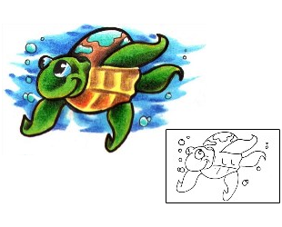 Turtle Tattoo Reptiles & Amphibians tattoo | ACF-00421