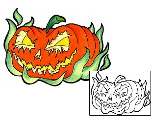 Pumpkin Tattoo Horror tattoo | ADF-00278
