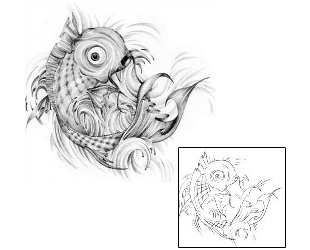 Fish Tattoo Marine Life tattoo | ADF-00408