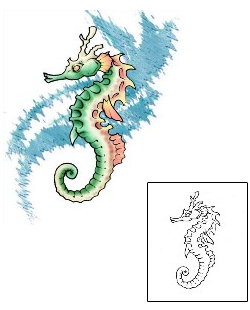 Seahorse Tattoo Marine Life tattoo | AIF-00025
