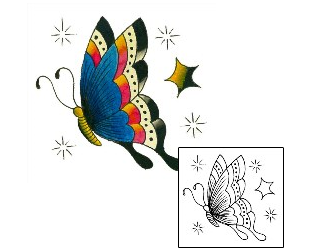 Picture of Traditional Blue Butterfly Tattoo