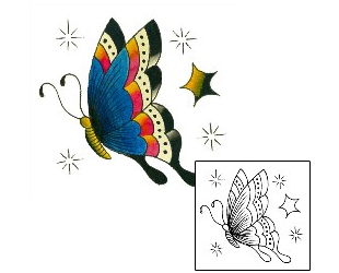 Traditional Tattoo Traditional Blue Butterfly Tattoo