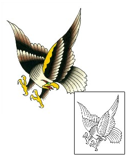 Picture of Traditional Eagle Landing Tattoo