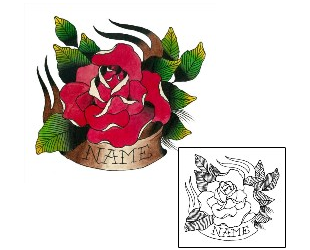 Picture of Traditional Name Rose Tattoo