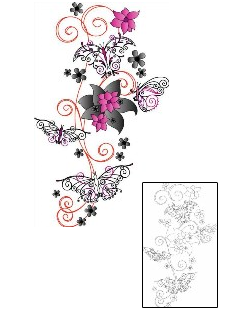 Decorative Tattoo Decorative Butterfly Swirl Tattoo