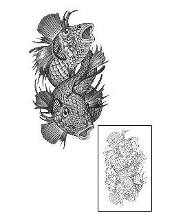 Pisces Tattoo Marine Life tattoo | ANF-00021