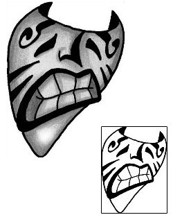 Comedy Tragedy Mask Tattoo ANF-01526